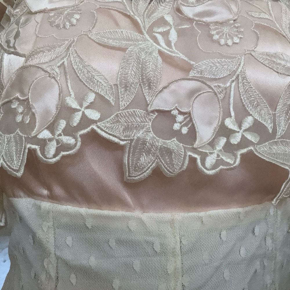 Vintage Elegant Cream Strapless Dress - Picture 3 of 3